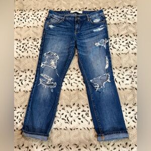 Abercrombie & Fitch Women’s Vintage Low Rise Distressed Denim Jeans